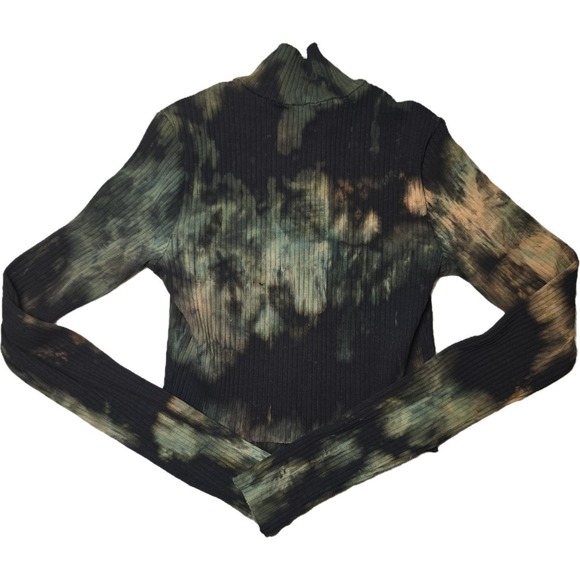Cotton Citizen Ibiza Tie Dye Ribbed Turtleneck Zip Up Sweater Womens Small - Picture 5 of 8